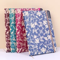 a6 hard cover vintage floral ruled journal lined notebook