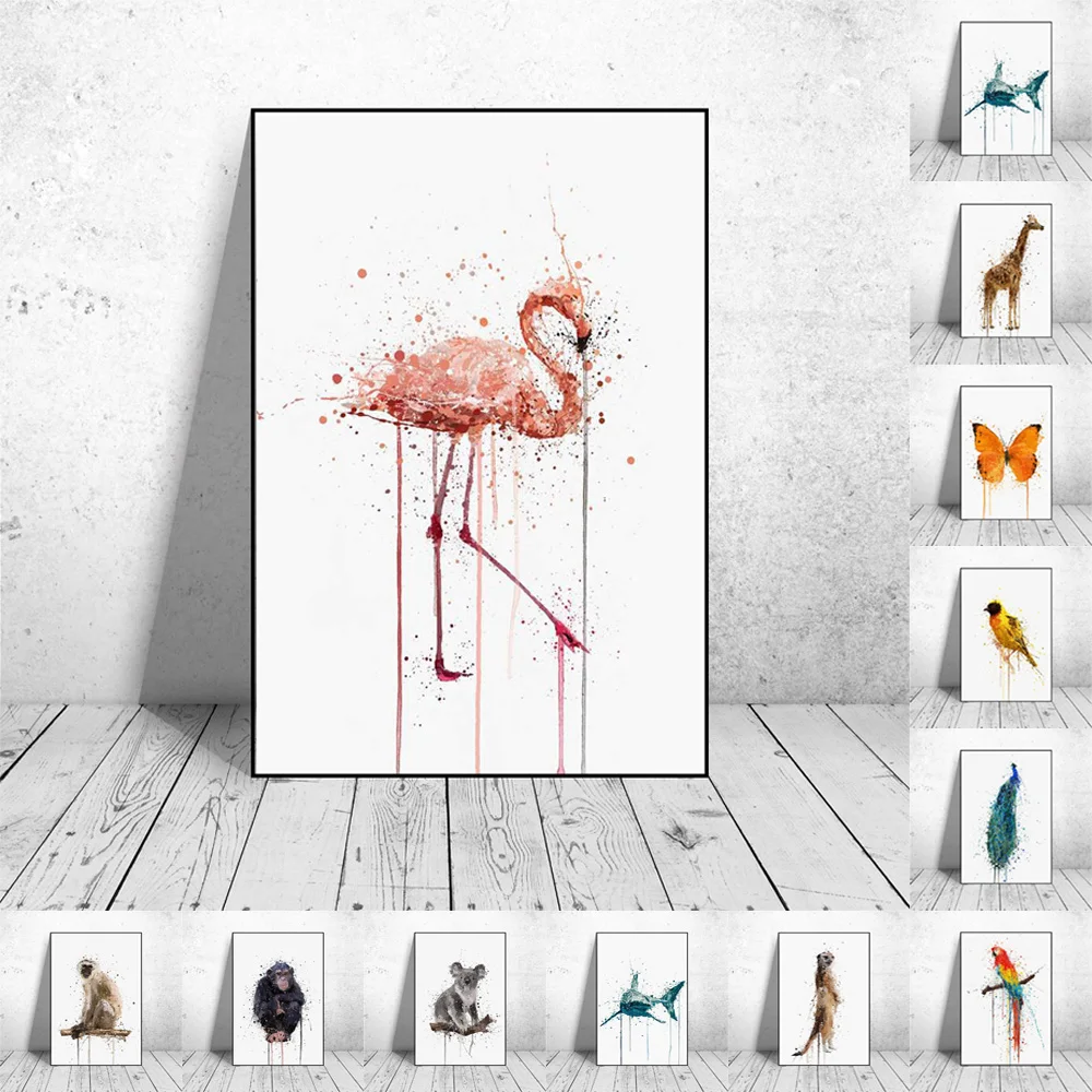 

Nordic Abstract animal poster wall painting abstract splash ink art canvas painting living room corridor home decoration mural