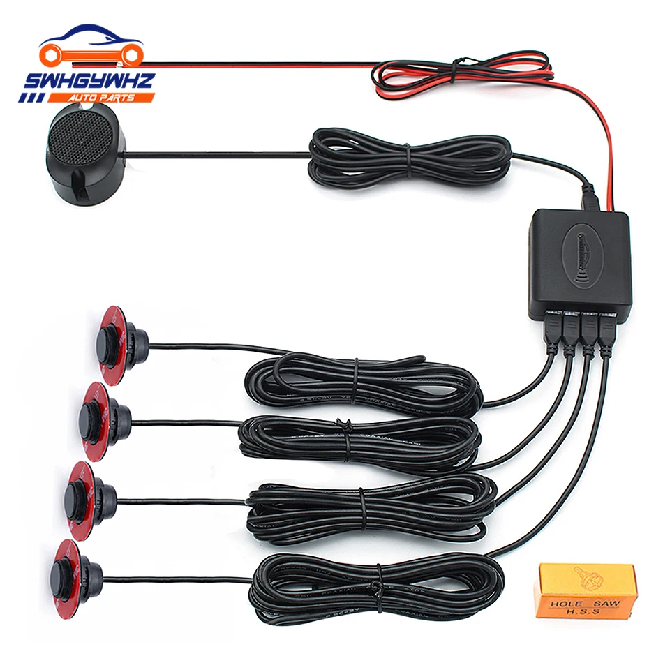 

Original 13mm Flat Sensors Adjustable Depth 16mm Car Parking Sensor Assistance Backup Radar Buzzer System For Rear Front Bumper