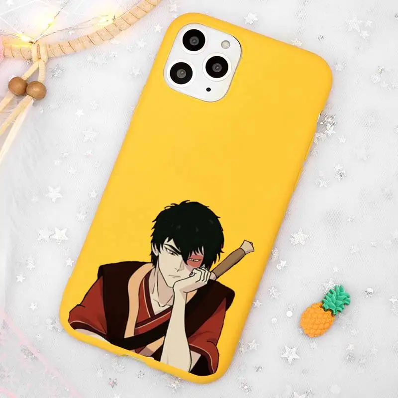 

Avatar the Last Airbender anime Phone Case Candy Color Yellow for iPhone 11 12 pro XS MAX 8 7 6 6S Plus X 5S SE 2020 XR