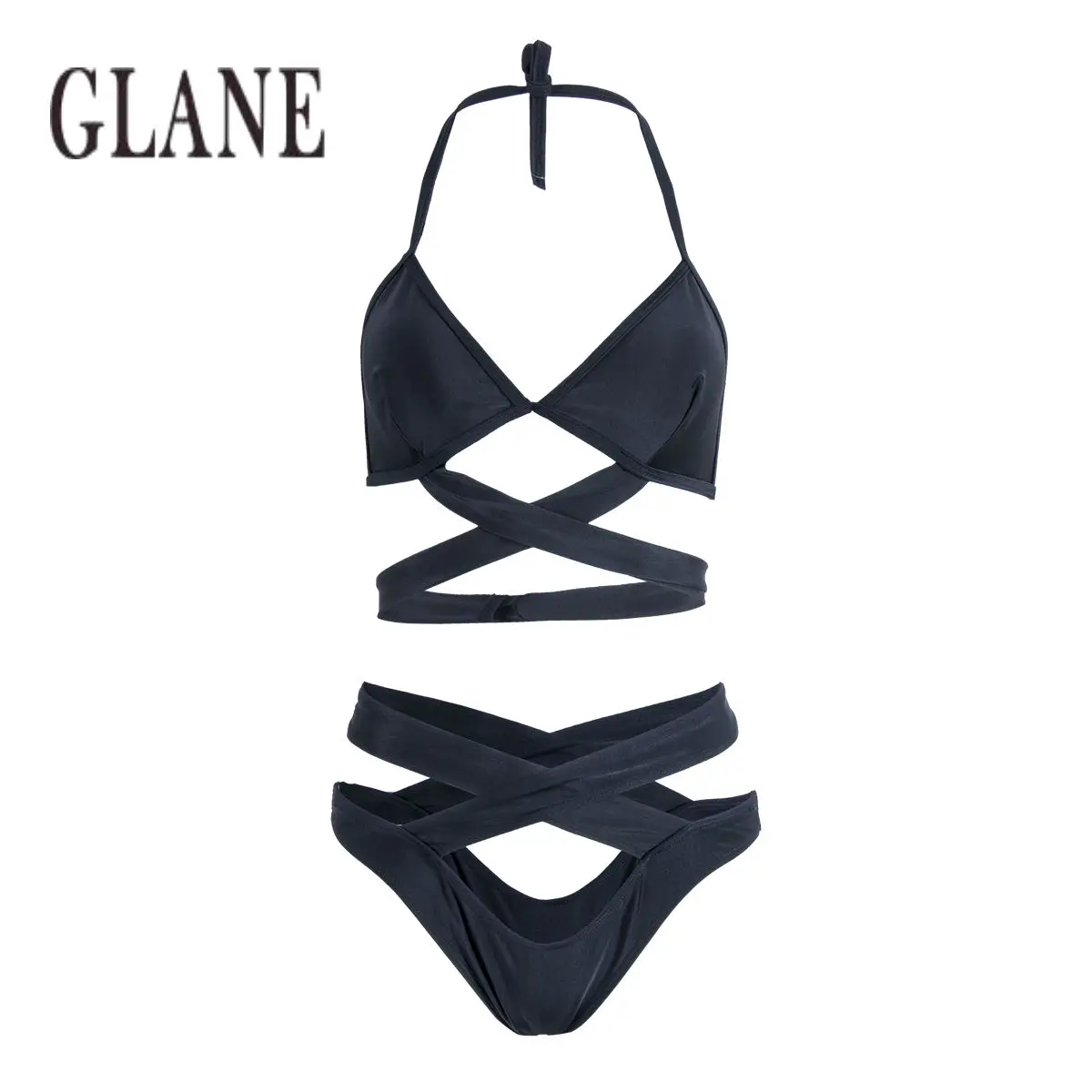 Новинка 2018 Женский раздельный купальник с перекрестными элементами сексуальная