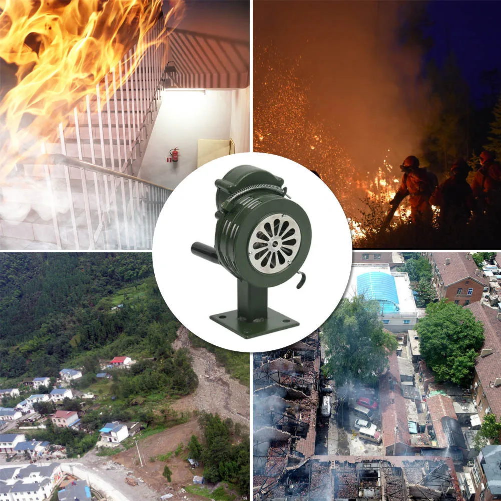

Crank Hand Operated Air Siren Horn Fire Emergency Security Alarm Aluminum Alloy UY8