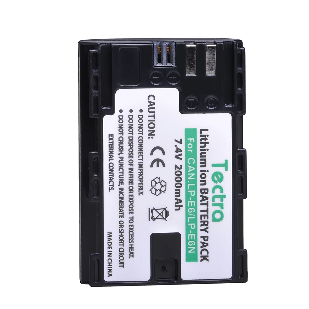 Аккумулятор LP E6 LPE6 LP-E6 E6N 2000 мАч + зарядное устройство с ЖК-дисплеем для камеры Canon