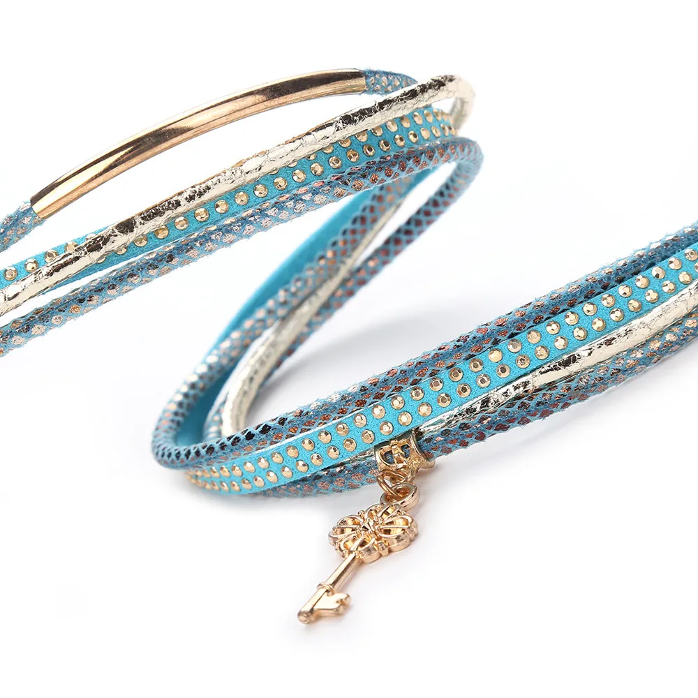 2019 Модные женские Многослойные ручной работы кожаный браслет на запястье pulseira