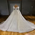 Женское свадебное платье со шлейфом It's yiiya, сияющее кружевное платье с открытыми плечами и блестками на лето 2021