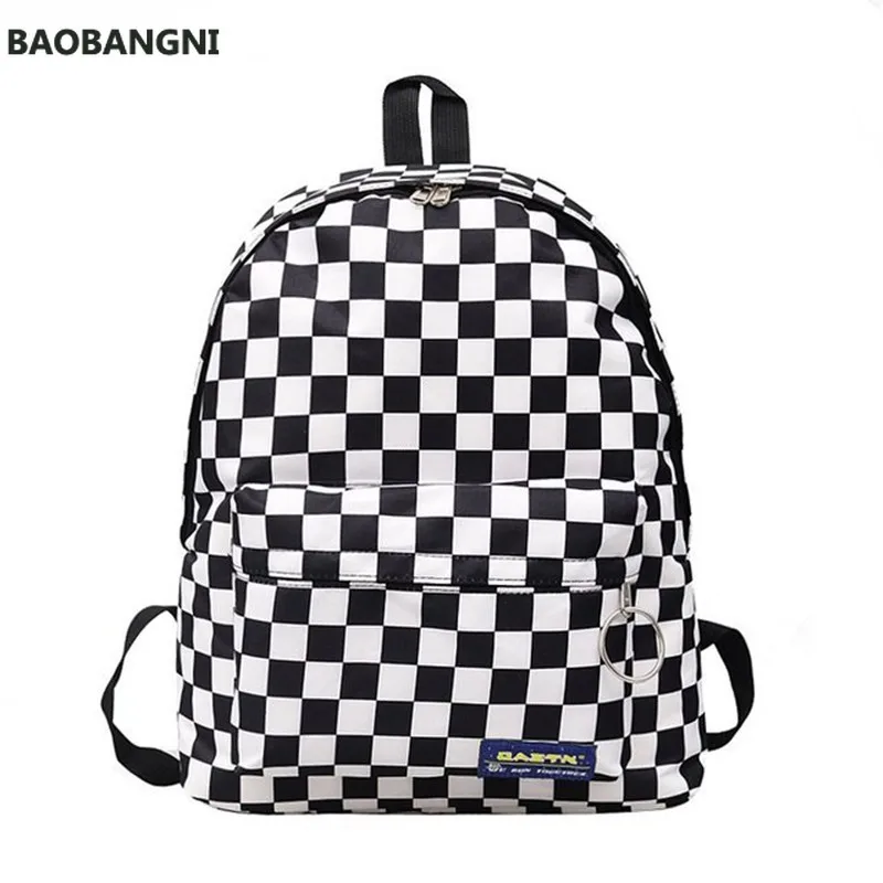 

Women Men Unisex Lattice Backpack New Trend checkerboard Teenager School Bag Couples Back Pack Travel Bag