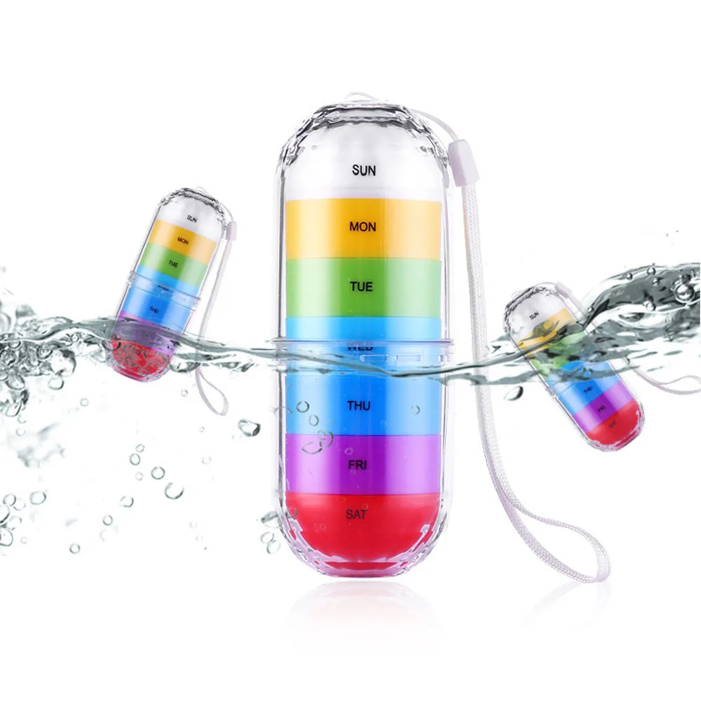 Портативная Водонепроницаемая красочная таблетница держатель для бутылок