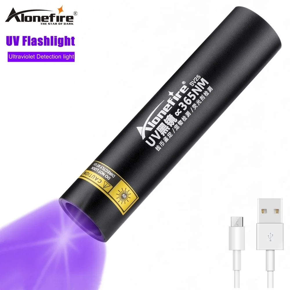 

Alonefire SV25 UV Flashlight Ultraviolet Ultra Violet Light Mini UV Black Light Pet Urine Stains Detector