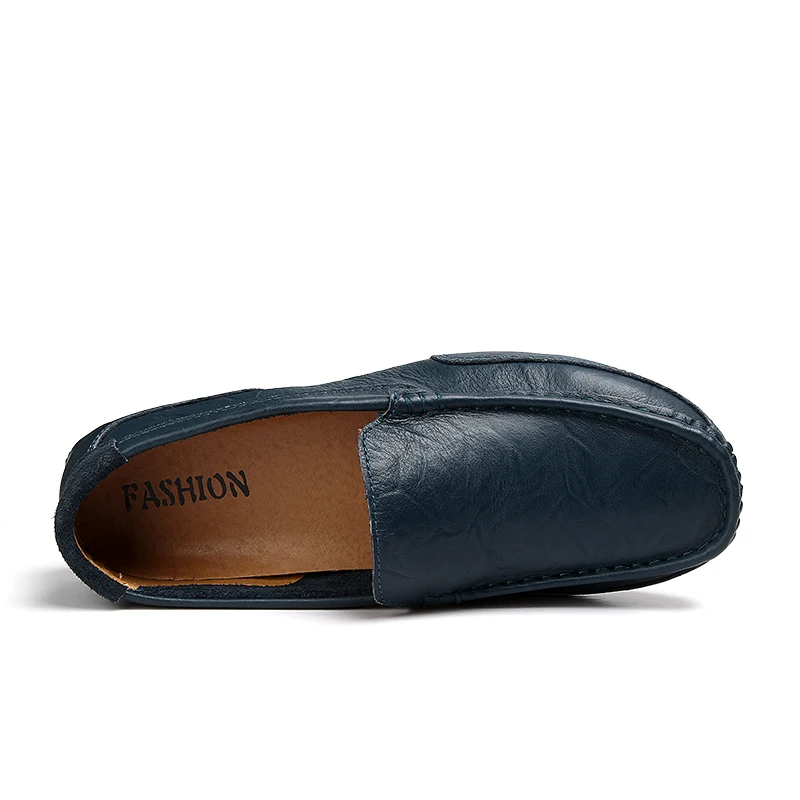 OZERSK Men's Casual Genuine Leather Shoes Summer Men Flat Walking Loafers Black Brown Man Luxury Slip on Boat Big Size | Обувь