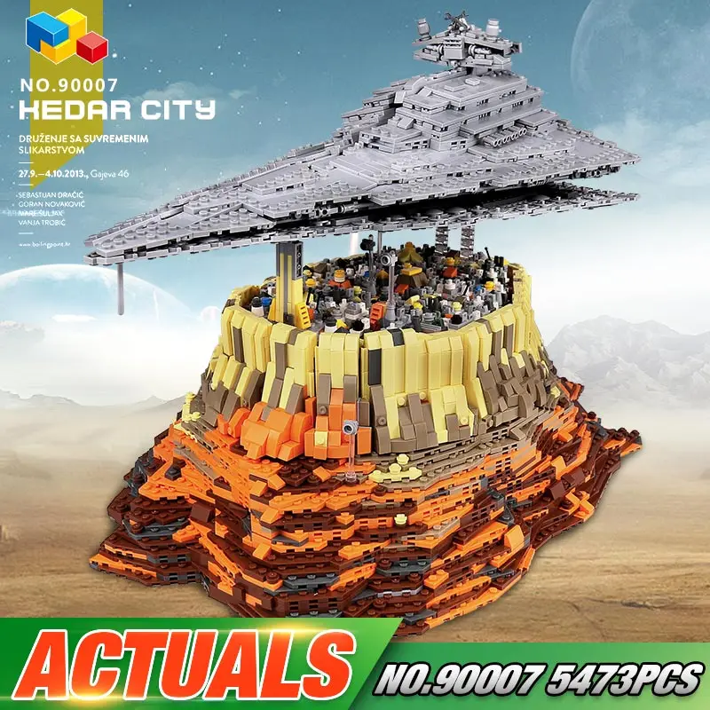Dhl 90007 MOC 18916 Разрушитель Круизный корабль Империя над Jedha город совместим с lepining