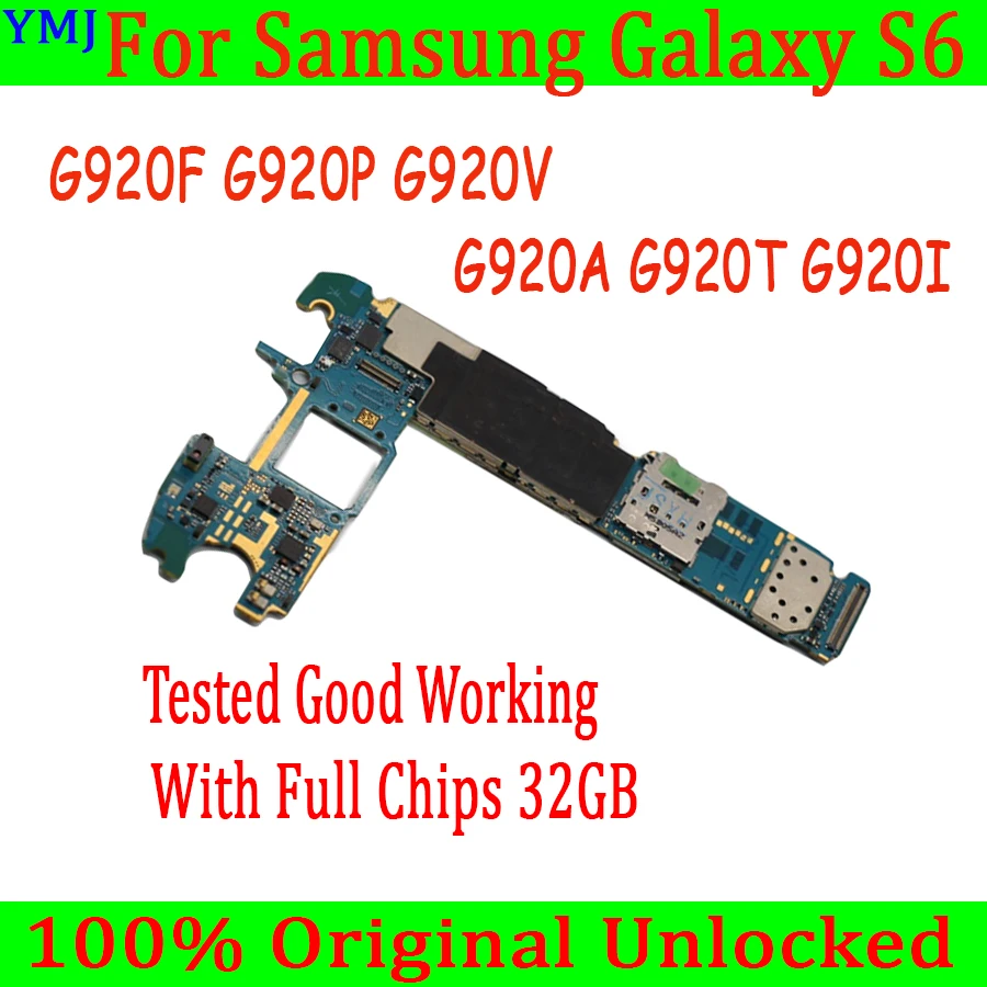 Оригинальная разблокированная материнская плата для Samsung Galaxy S6 G920F G920V G920I с