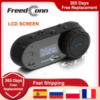 freedconn tcom sc motorcycle bluetooth helmet intercom headset 800m wireless motorbike head interphone with lcd screen fm radio