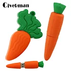 Новый USB флеш-накопитель 256 ГБ, карта памяти моркови USB 2,0 64 ГБ, мини-накопитель 4 ГБ 8 ГБ 16 ГБ 32 ГБ, прикольная модель для овощей 128 ГБ, флешка