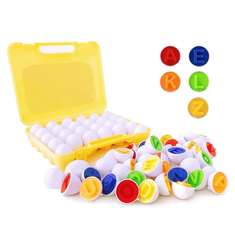 

Matching Eggs Toddler Toy Educational Game Letters Puzzle Multicolor Easter Gift Kid Recognition Color Alphabet Sorter