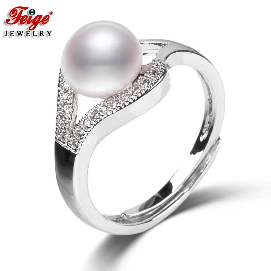 

3 Colors Optional Natural Freshwater Cultured Pearl Finger Rings for Women Party Gifts Fashion Jewerly FEIGE