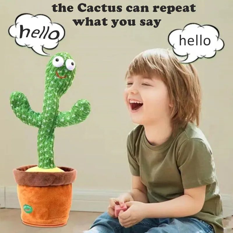 

Lovely Talking Toy Dancing Cactus Doll Speak Talk Sound Record Repeat Toy Kawaii Cactus Toys Children Kids Education Toy Gift