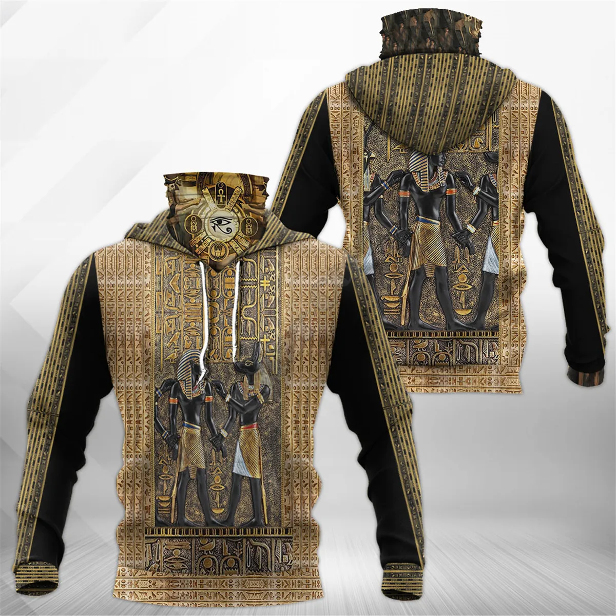 Египетский татуировки 3D с принтом модная толстовка худи для женщин мужчин