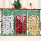 12 штук украшений в виде бантов, новые рождественские украшения для новогодней елки, украшения для новогодней елки, украшения для вечевечерние