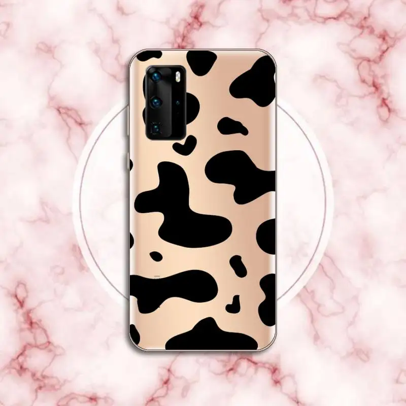 

cow Black and white Phone Case Transparent for Huawei P20 P30 P40 honor 8 10i P smart 2019 Samsung A71 A21S S10 20 plus