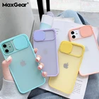Защитный чехол мятного цвета для скользящей камеры для iPhone 11 Pro Max XR XS Max X 7 8 Plus SE 2, ударопрочный матовый прозрачный чехол-бампер