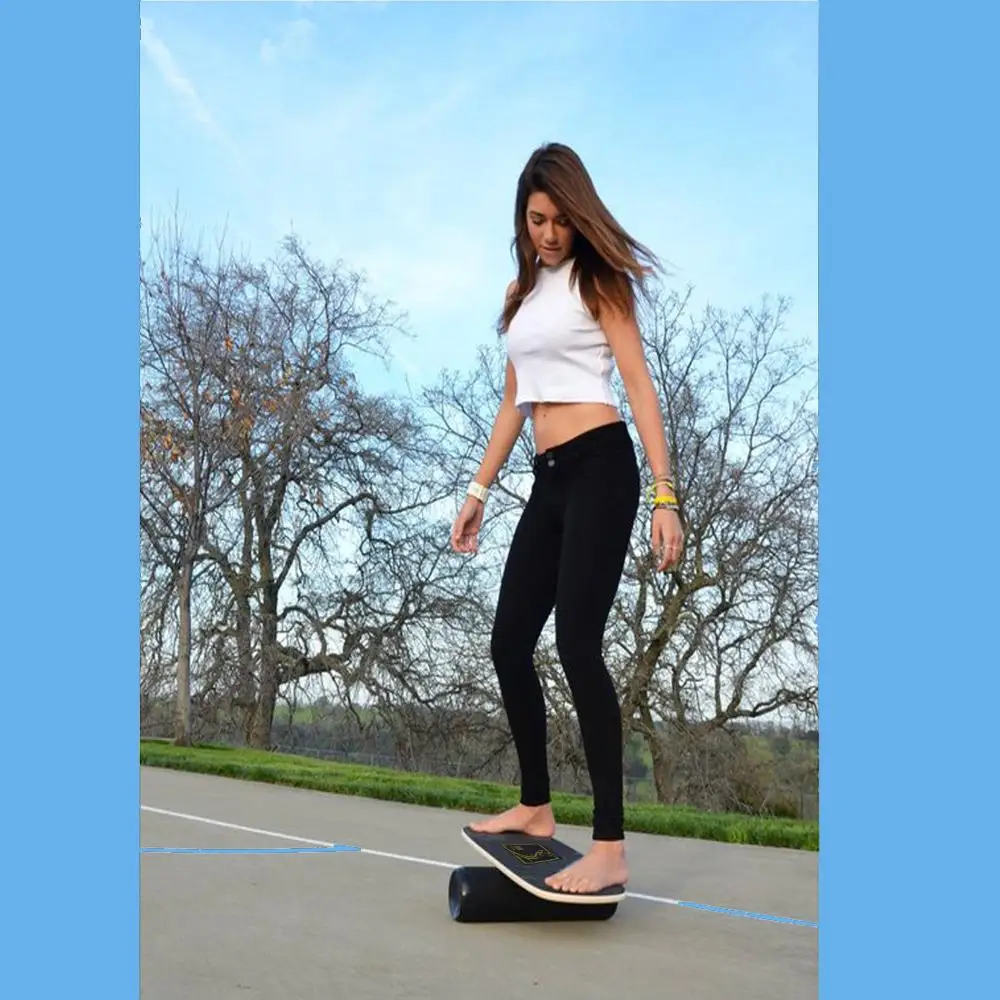 

Wooden Balance Board Yoga Twisting Fitness Balance Plate Core Workout For Abdominal Waist Legs Muscles Roller- Board Balancing