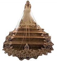 vintage bridal veil white ivory lace 3 m 4 m 5 m cathedral length lace appliqued edge accessories bridal wedding veil cover face