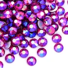 Стразы SS3-SS30 цвета фуксии AB, Кристальные стразы без горячей фиксации, стеклянные стразы для ногтей с плоской задней поверхностью, блестящие стразы на Рождество F0020