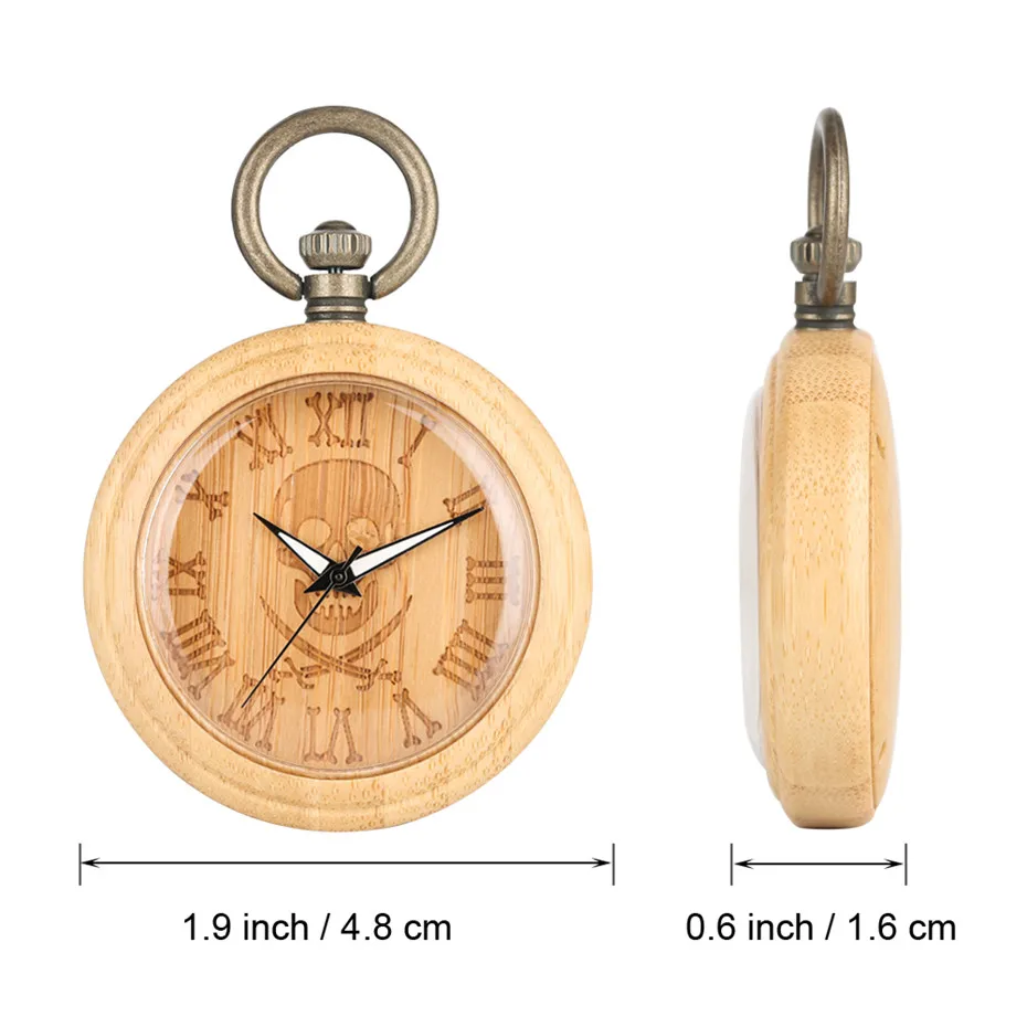 В стиле панк и изображением пиратского символа бамбуковые деревянные кварцевые