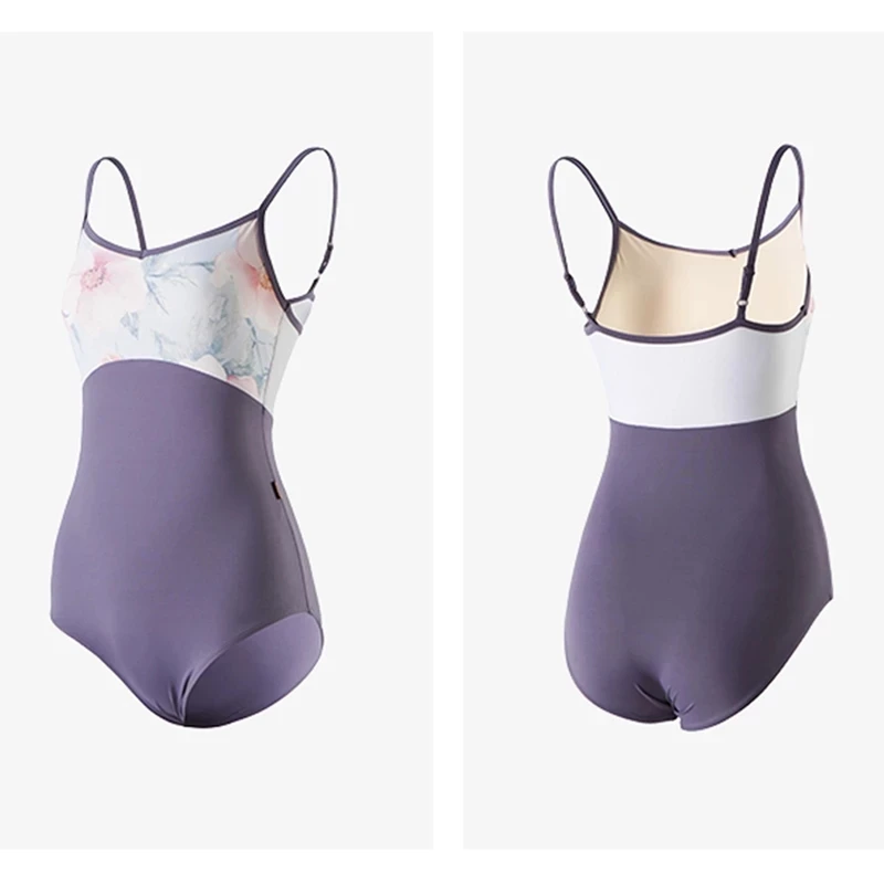 

Contrast Printed Color Gymnastics Clothing Adult Female Dance Camisole Base Training Clothes Ballet Practice Costume Leotards