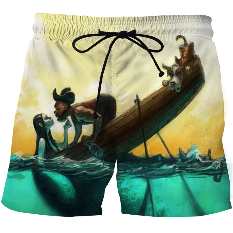 

NEW Summer Men's Shorts Fashion Hot Funny Fish 3D Surfing Short Beach Short Men Casual Quick Dry Sports Pants Swimwear Beachwear