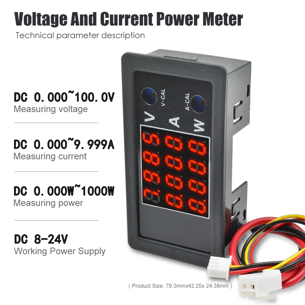 DC 100V 10A ЖК дисплей цифровой вольтметр Амперметр постоянного тока тестер 4