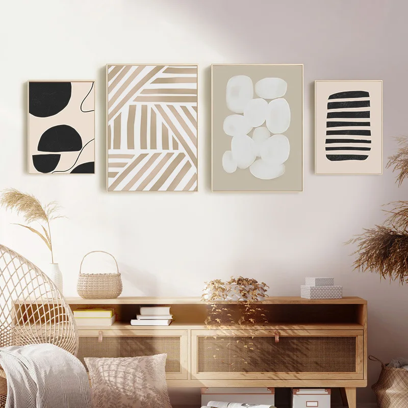 

Bohemian Abstract Line Geometric Posters Canvas Painting Wall Art Print Picture for Living Room Bedroom Home Decoration