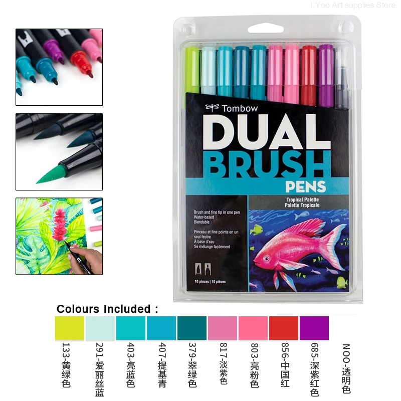 Двусторонние маркеры для каллиграфии TOMBOW AB T товары рукоделия мм|Маркеры