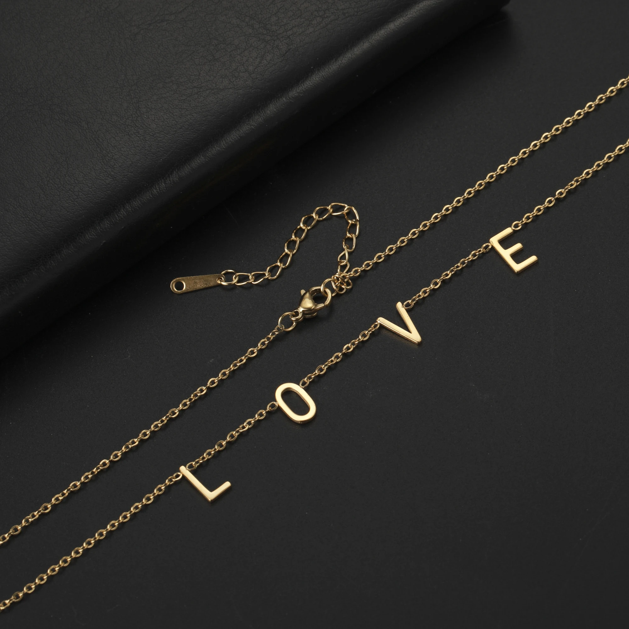 

Lemegeton Custom Letter Name Necklace Women Personalized Name Jewelry Handmade Initial Necklace Stainless steel Gift for Moms