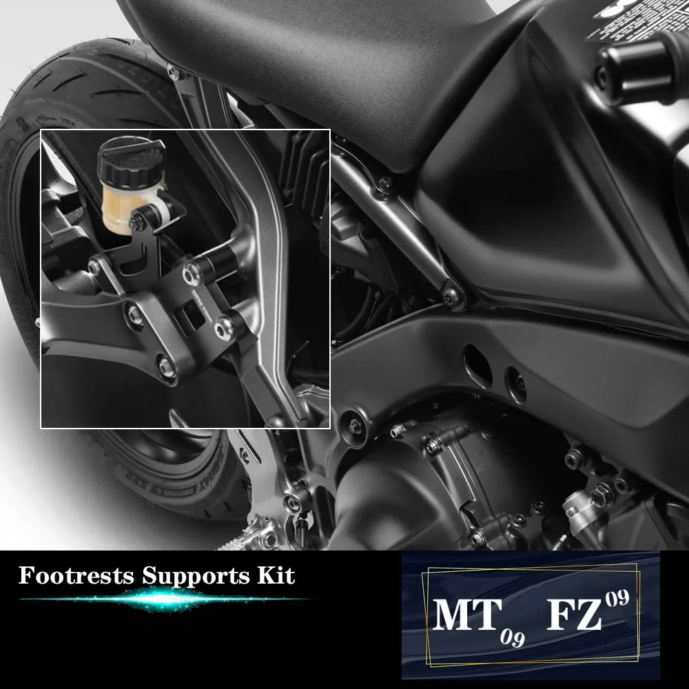

2021 New Motorcycle Accessories For YAMAHA MT09 FZ09 MT-09 MT 09 Rear Pedal Lowering Kit EVO Passenger Footrests Supports Kit