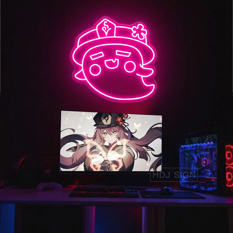 Hutao пользовательский неоновый знак Аниме игра светодиодный светильник настенный
