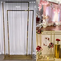 wedding welcome reception iron double door frame backdrops flower arch sign billboard stand birthday party background shelf