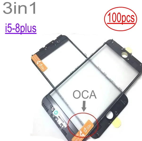 100 шт. для iphone 8 8P 7 7g plus 6 6s 5 5s 5c холодный пресс 3 в 1 стекло экрана с рамкой OCA ремонт