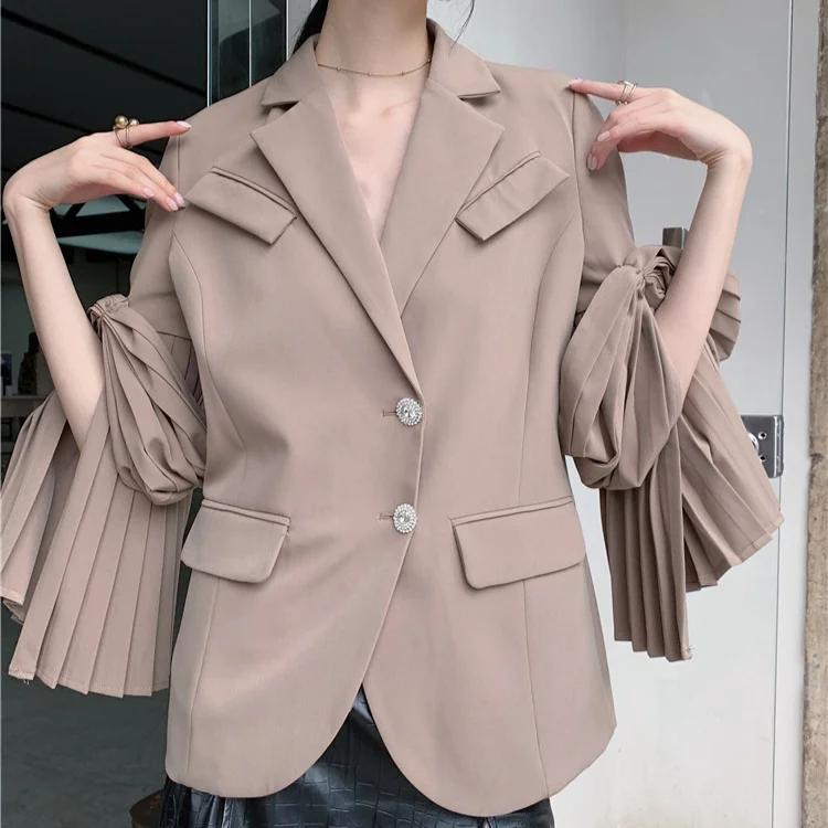 

Kimotimo Design Women Blazer Minority Vintage Hong Kong Style Suits Blazers Spring New Blast Street Korean Loose Waist All-match