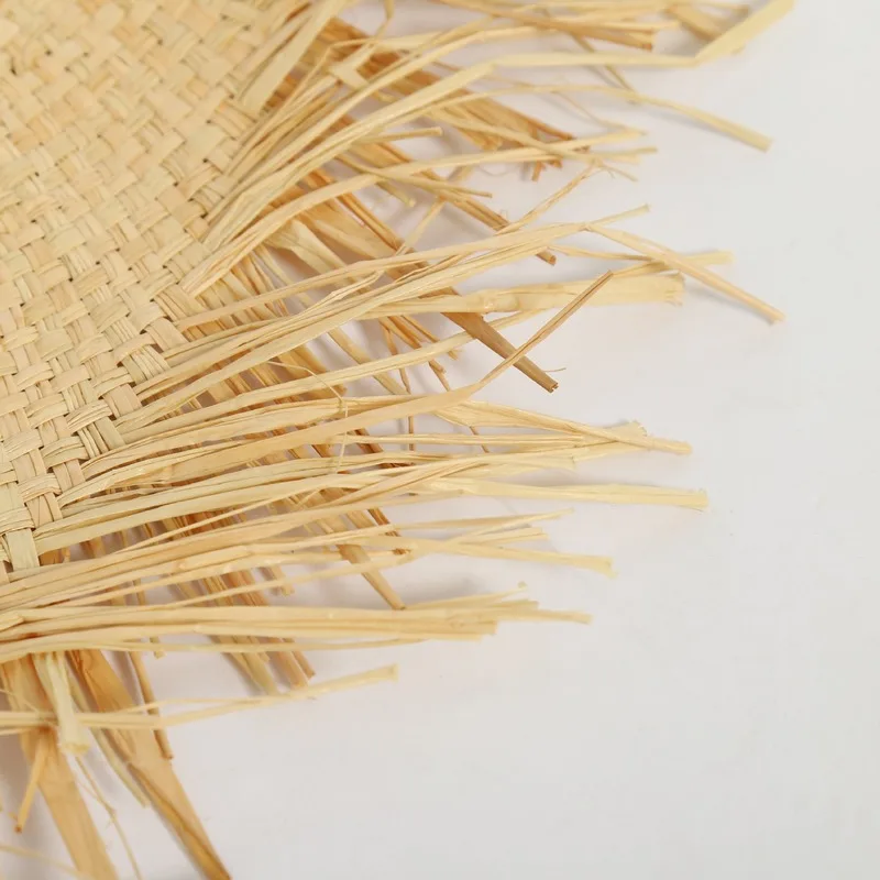 Шляпа из рафии с крупными полями женская уличная пляжная Панама от солнца ручной