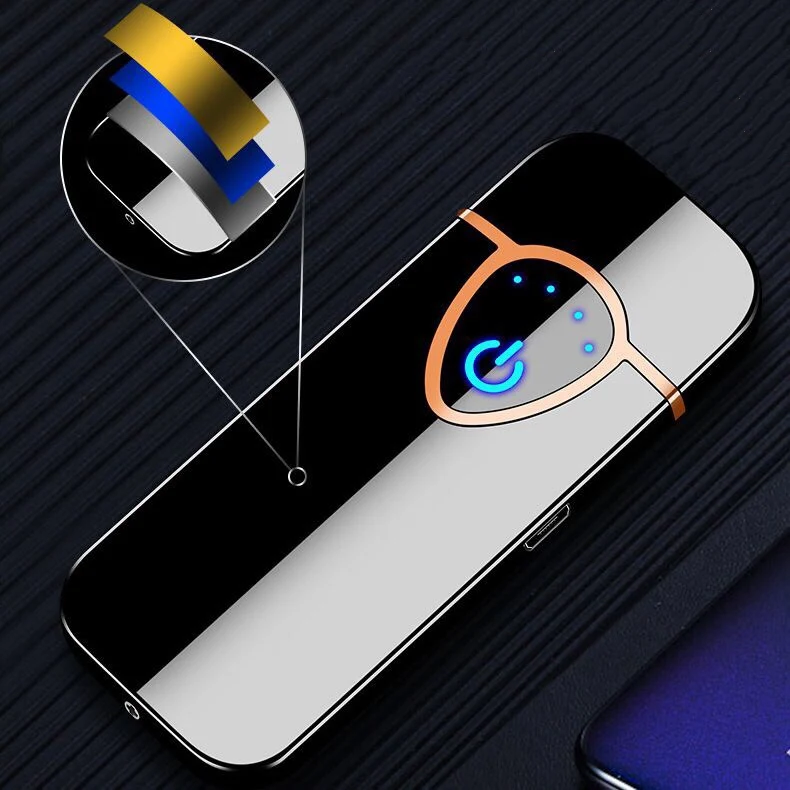 Индивидуальная USB сигарета зажигалка отпечаток пальца Индукционная Электронная зажигалка перезаряжаемая