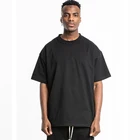 Футболка мужская оверсайз, однотонная уличная одежда, топ в стиле хип-хоп, 220 гм2