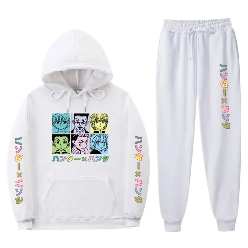 Худи и спортивные штаны Hunter X для мужчин женщин свитшот с японским аниме принтом в