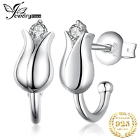 jewelrypalace cute flower 925 sterling silver stud earrings for women fashion elegant happiness lily of the valley cz earrings