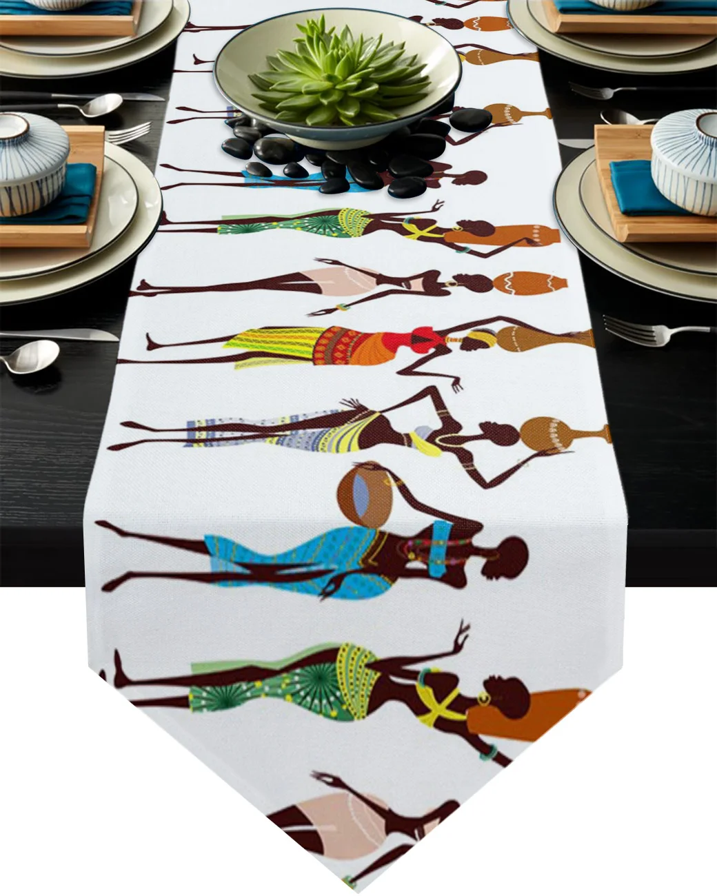 

Африканская модель, этническая современная настольная дорожка, свадебное украшение для вечерние ринки, домашнее украшение, настольная ска...