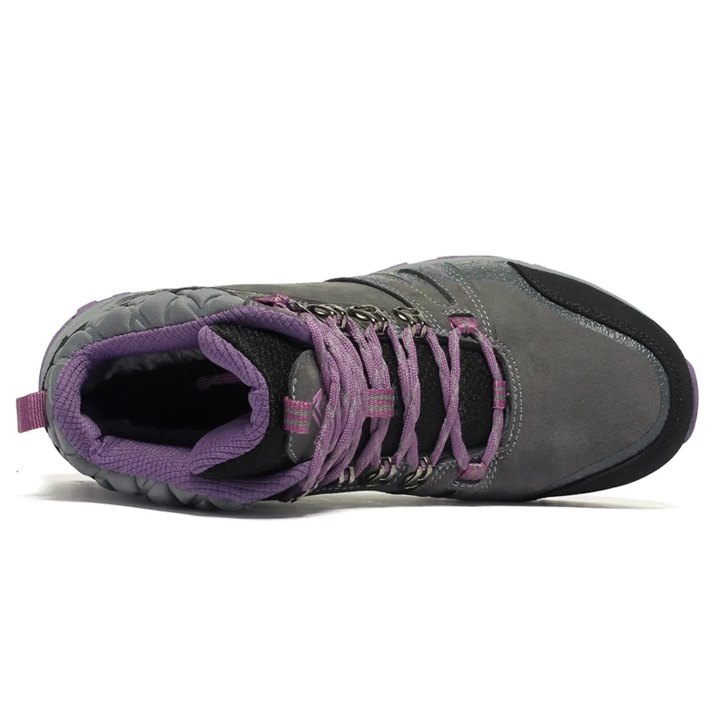 

Women Winter Hiking Sneakers Outdoor Warm Plush Sports Shoes Female Non Slip Wear Resistance Flat Shoes High Top Camping Sneaker