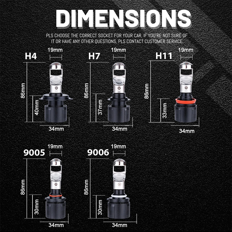 

Bullvision H7 Led With Lens H4 H11 Headlight 20000lm 9005 9006 80W HB4 Light Bulbs HB3 Fog Lamp H8 H9 Turbo 12V Ice Diode 2PC