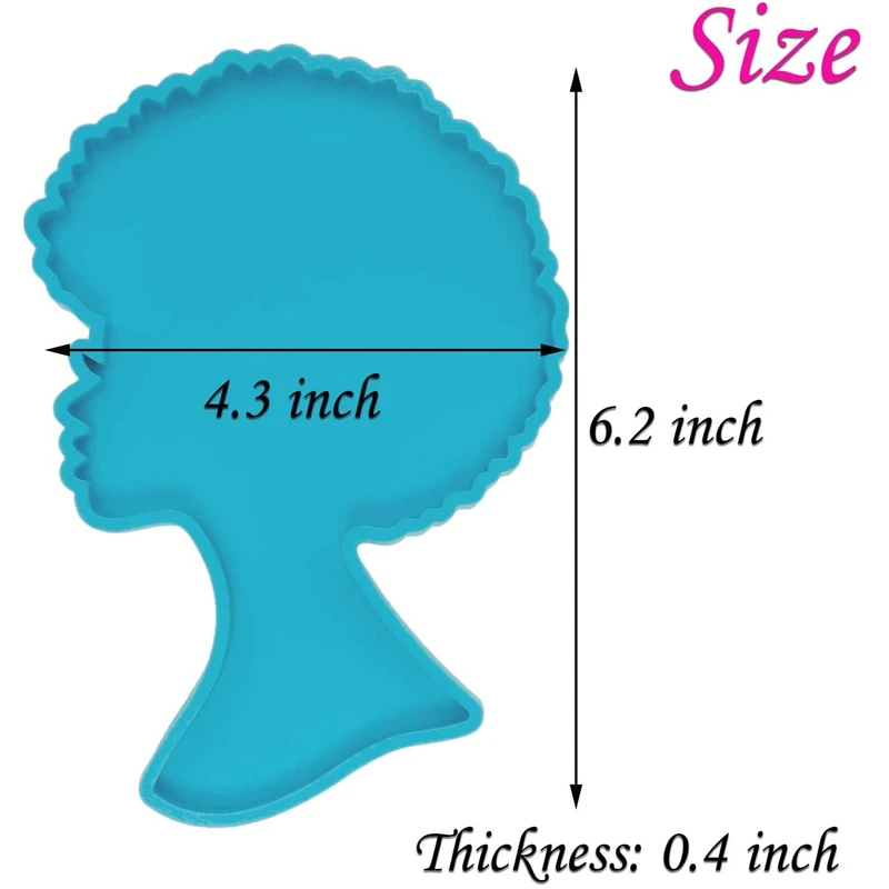 Форма для подноса из смолы 2 шт. форма афро-женщин силиконовой большая в форме