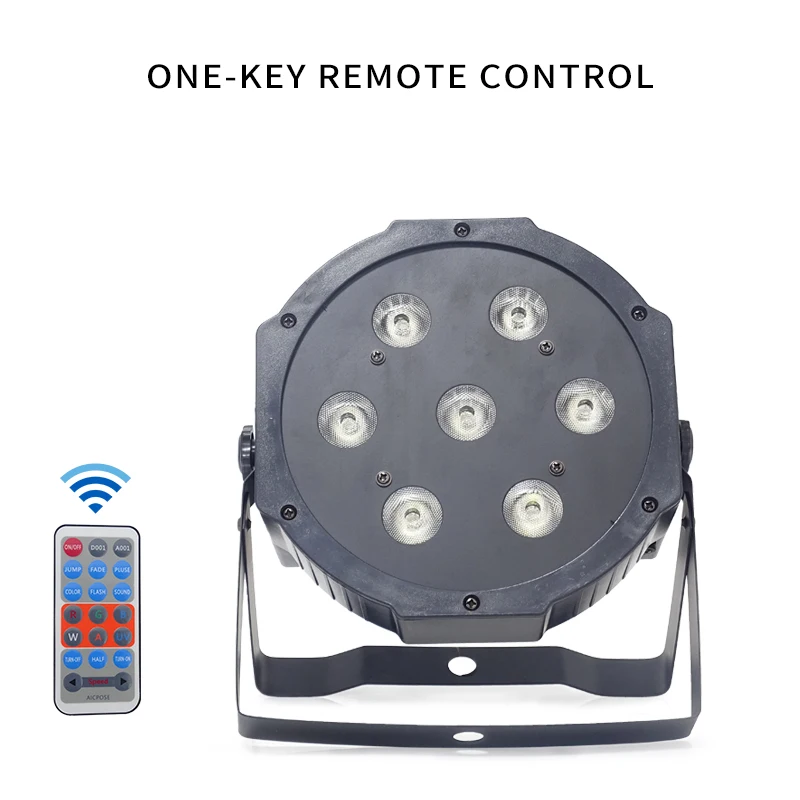8pcs 7x18W led Par lights RGBWA UV 6in1 flat par dmx512 disco professional stage dj equipment with flight case | Лампы и освещение
