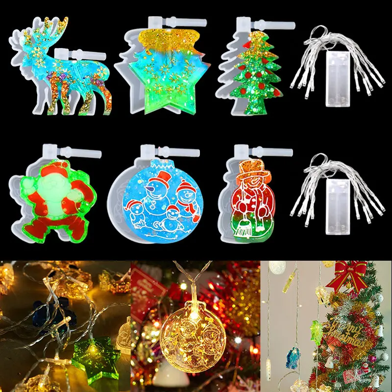 

Merry Christmas Light Decor Casting Molds Resin Epoxy Silicone Mould Craft Tool for Christmas Home Decoration Handmade Craft DIY